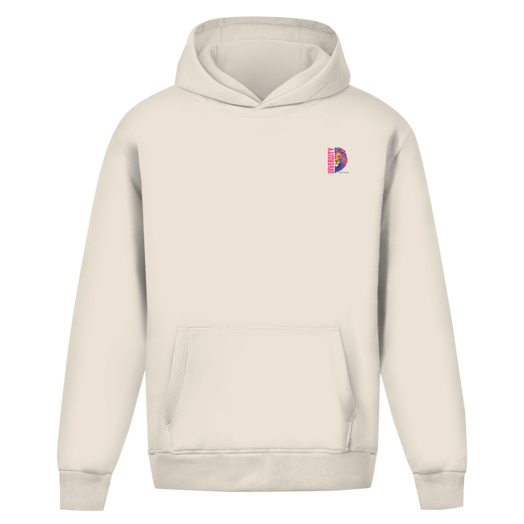 Oversize Hoodie ohne Kordel mit "DIVERSITY LION"