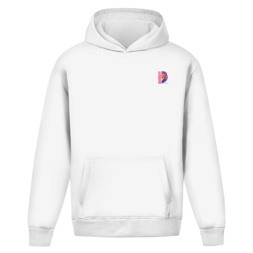 Oversize Hoodie ohne Kordel mit "DIVERSITY LION"