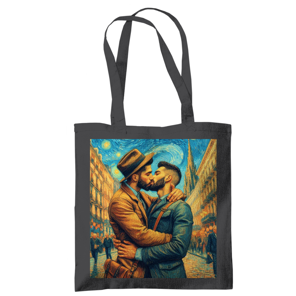 Jutebeutel mit Kuss Print im Stil von Van Gogh