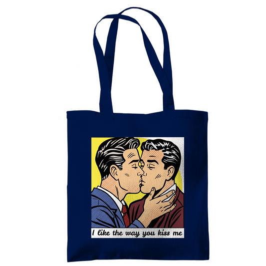 Pride Jutebeutel mit Kuss Print im Stil von Roy Lichtenstein