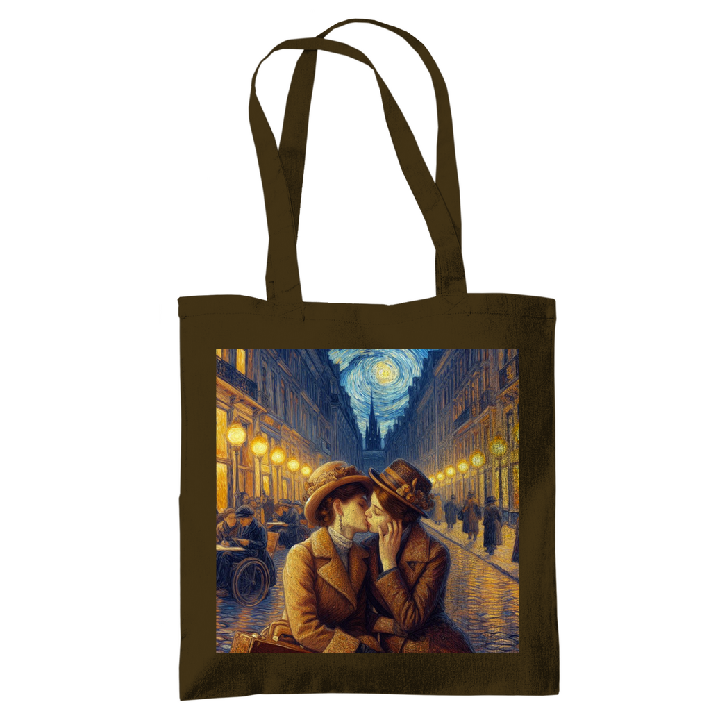 Jutebeutel mit Kuss Print im Stil von Van Gogh