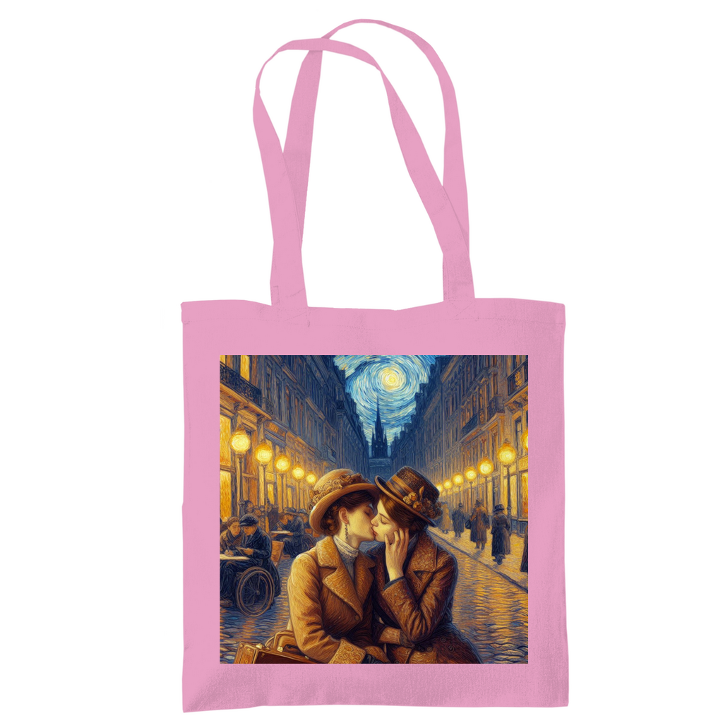 Jutebeutel mit Kuss Print im Stil von Van Gogh