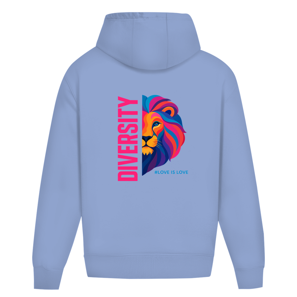 Oversize Hoodie ohne Kordel mit "DIVERSITY LION"