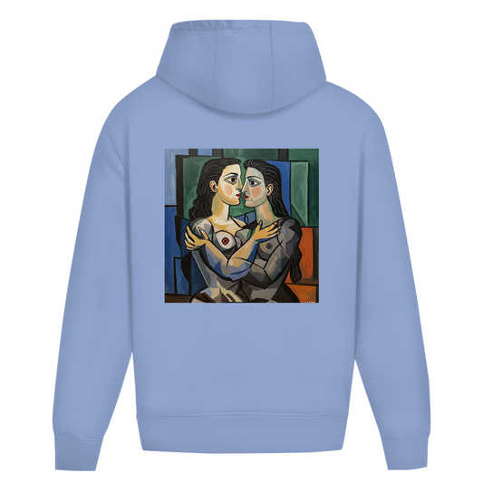 Oversize Hoodie ohne Kordel mit Kuss Print im Stil von Pablo Picasso