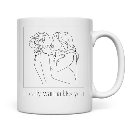 Tasse "I really wanna kiss you"