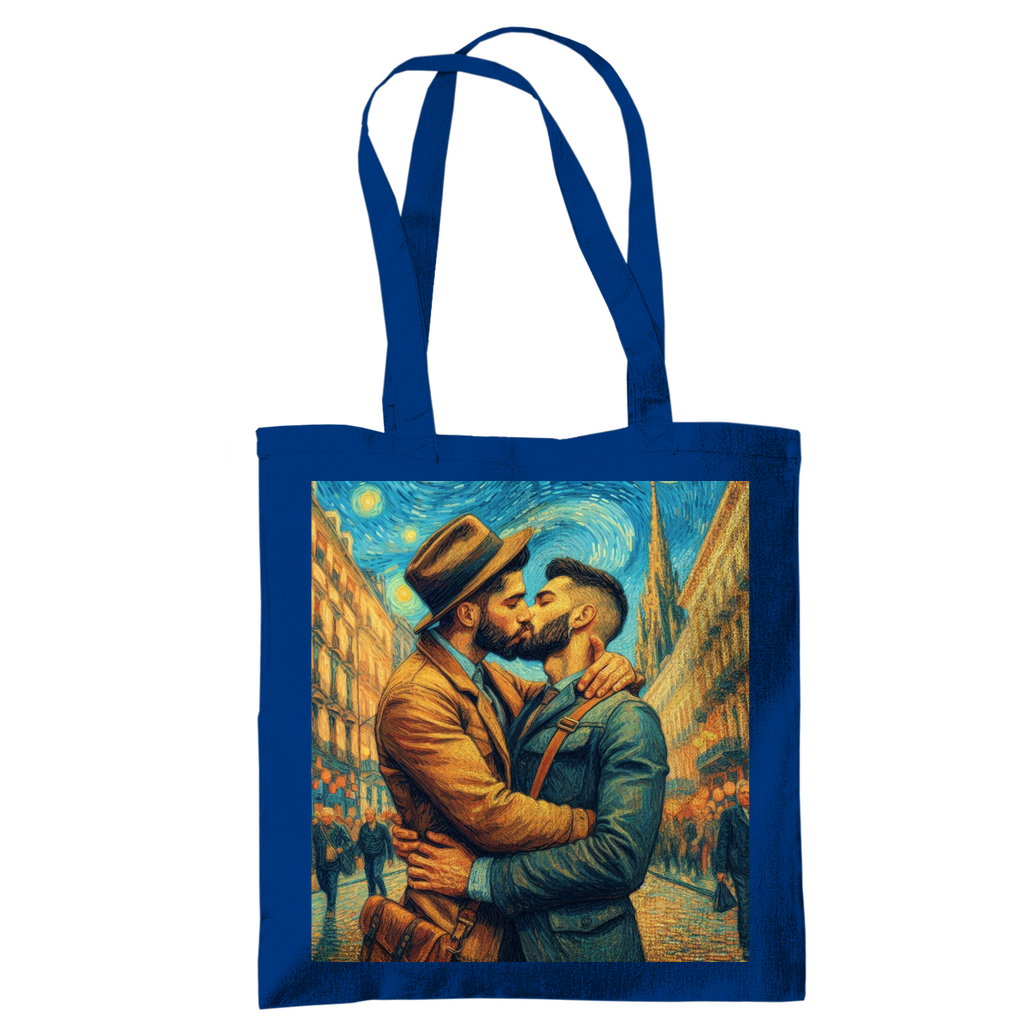 Jutebeutel mit Kuss Print im Stil von Van Gogh