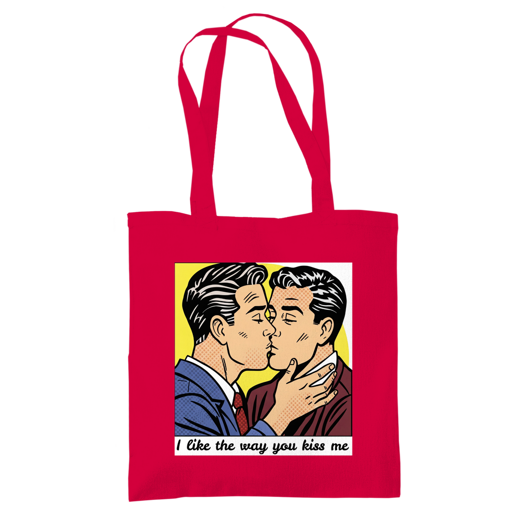 Pride Jutebeutel mit Kuss Print im Stil von Roy Lichtenstein