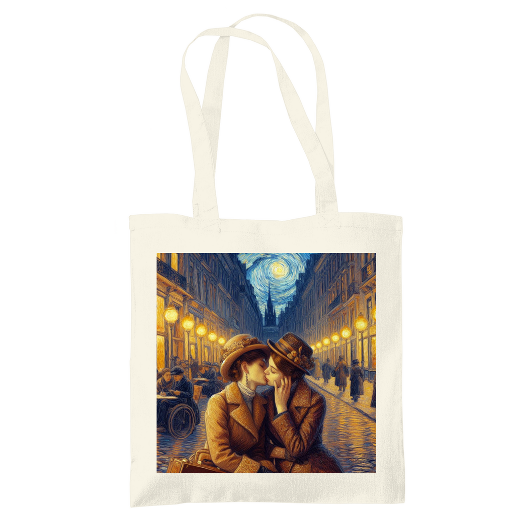 Jutebeutel mit Kuss Print im Stil von Van Gogh