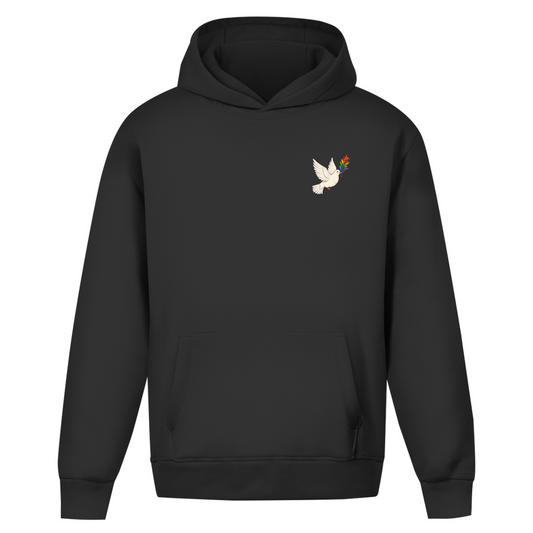 Oversize Hoodie ohne Kordel mit "Friedenstaube Pride Edition"