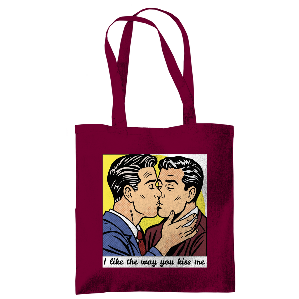 Pride Jutebeutel mit Kuss Print im Stil von Roy Lichtenstein