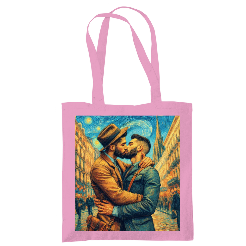 Jutebeutel mit Kuss Print im Stil von Van Gogh
