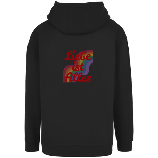Oversize Hoodie mit Kordel und Print "Liebe ist Alles"