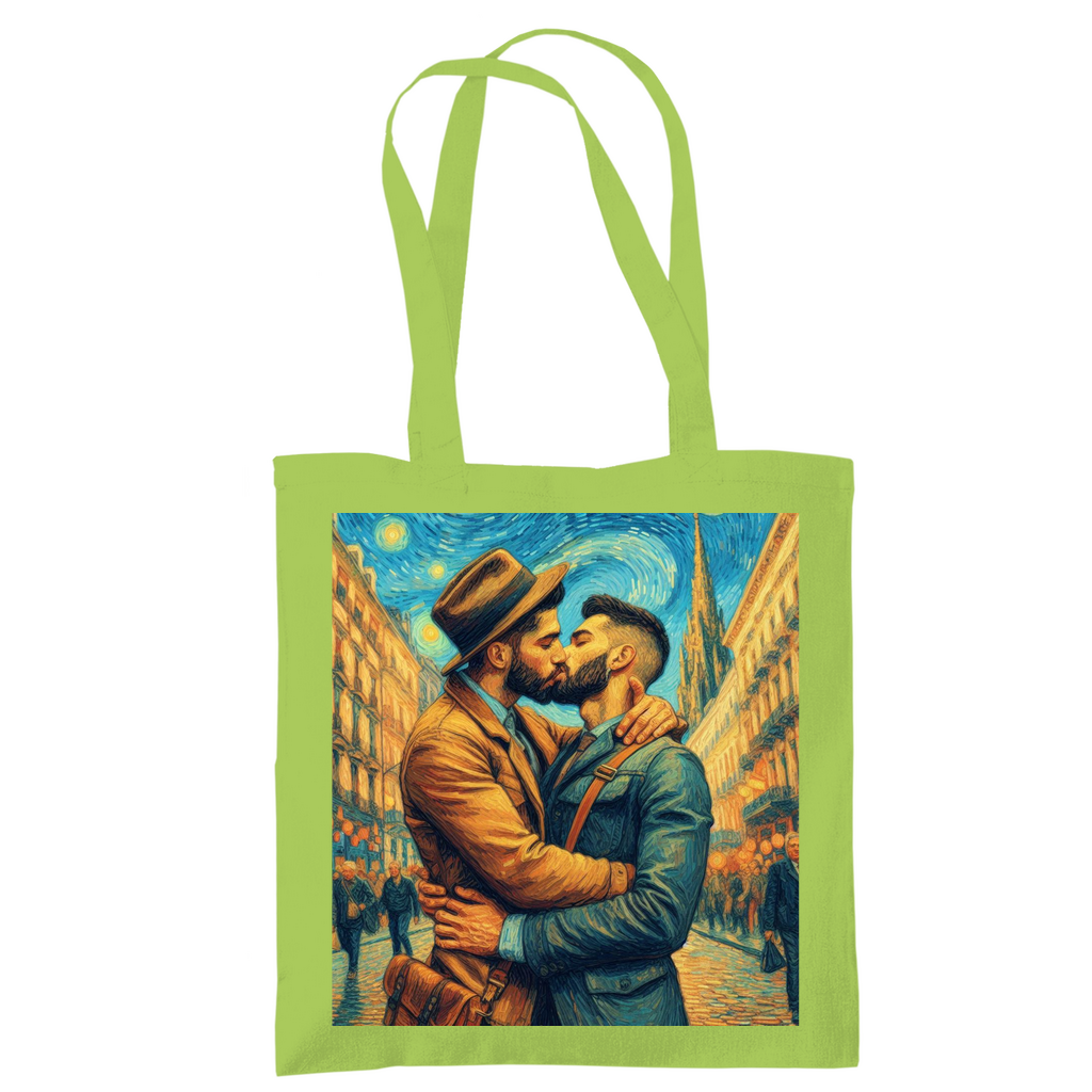 Jutebeutel mit Kuss Print im Stil von Van Gogh