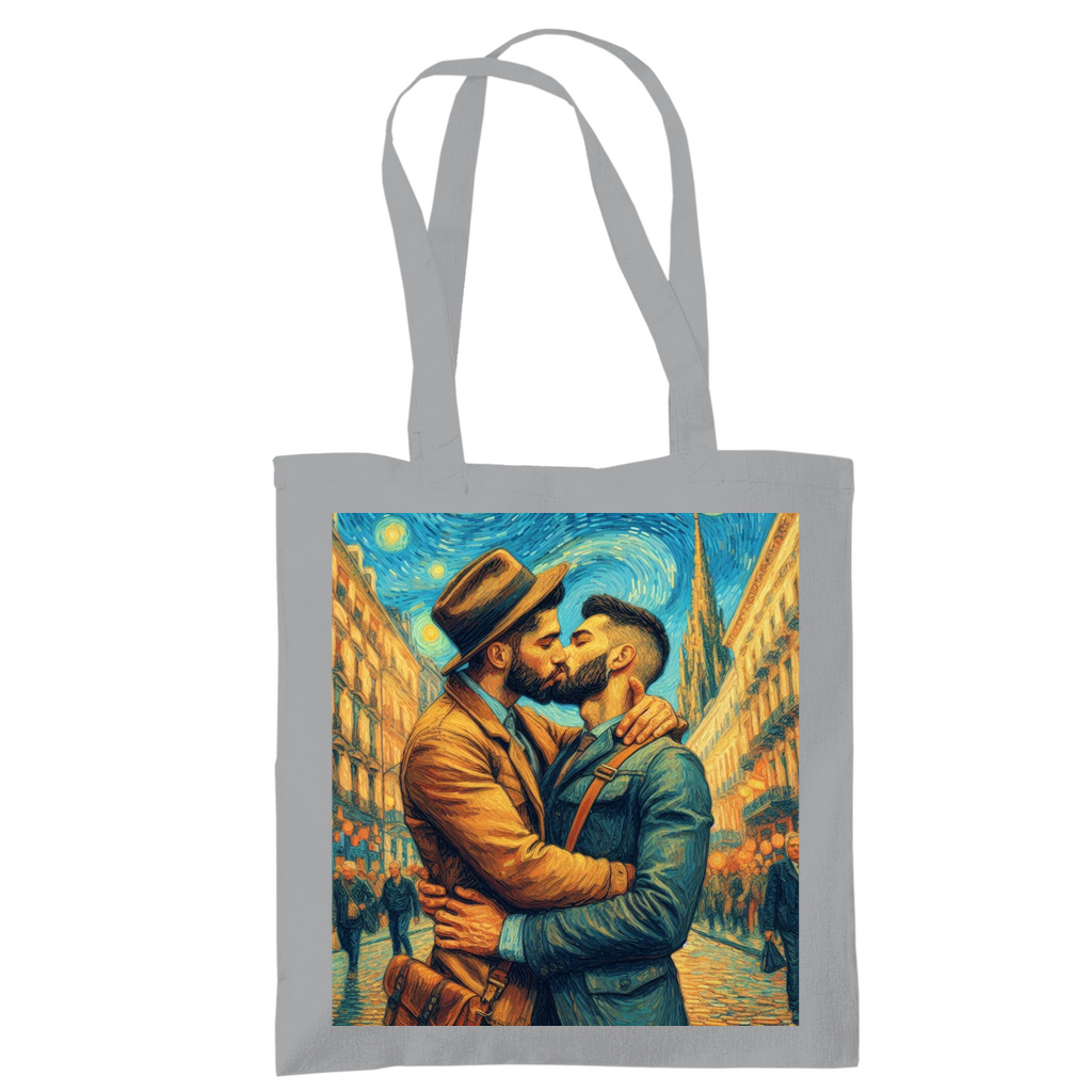 Jutebeutel mit Kuss Print im Stil von Van Gogh