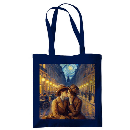 Jutebeutel mit Kuss Print im Stil von Van Gogh