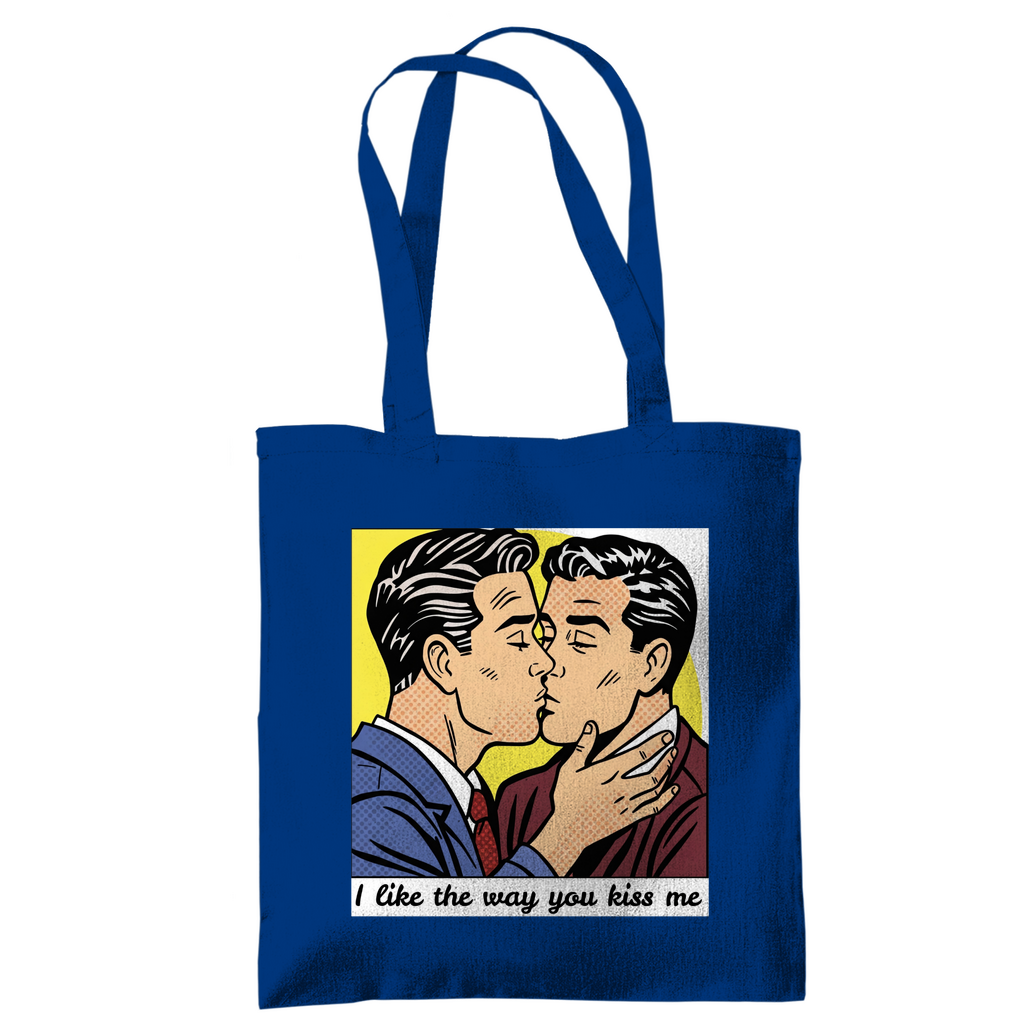 Pride Jutebeutel mit Kuss Print im Stil von Roy Lichtenstein