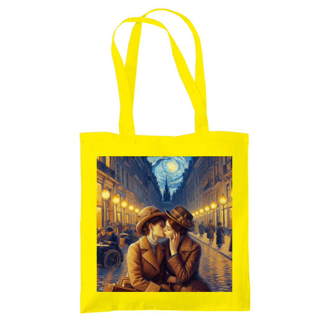 Jutebeutel mit Kuss Print im Stil von Van Gogh