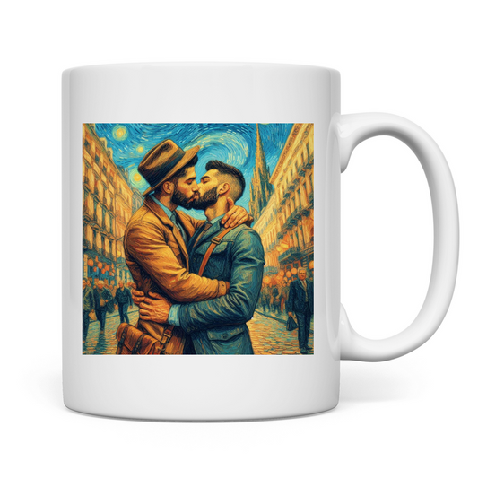 Tasse mit Kuss Print im Stil von Van Gogh