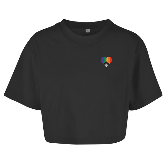 Oversize Crop Top "LGBTQAI+ Herz"