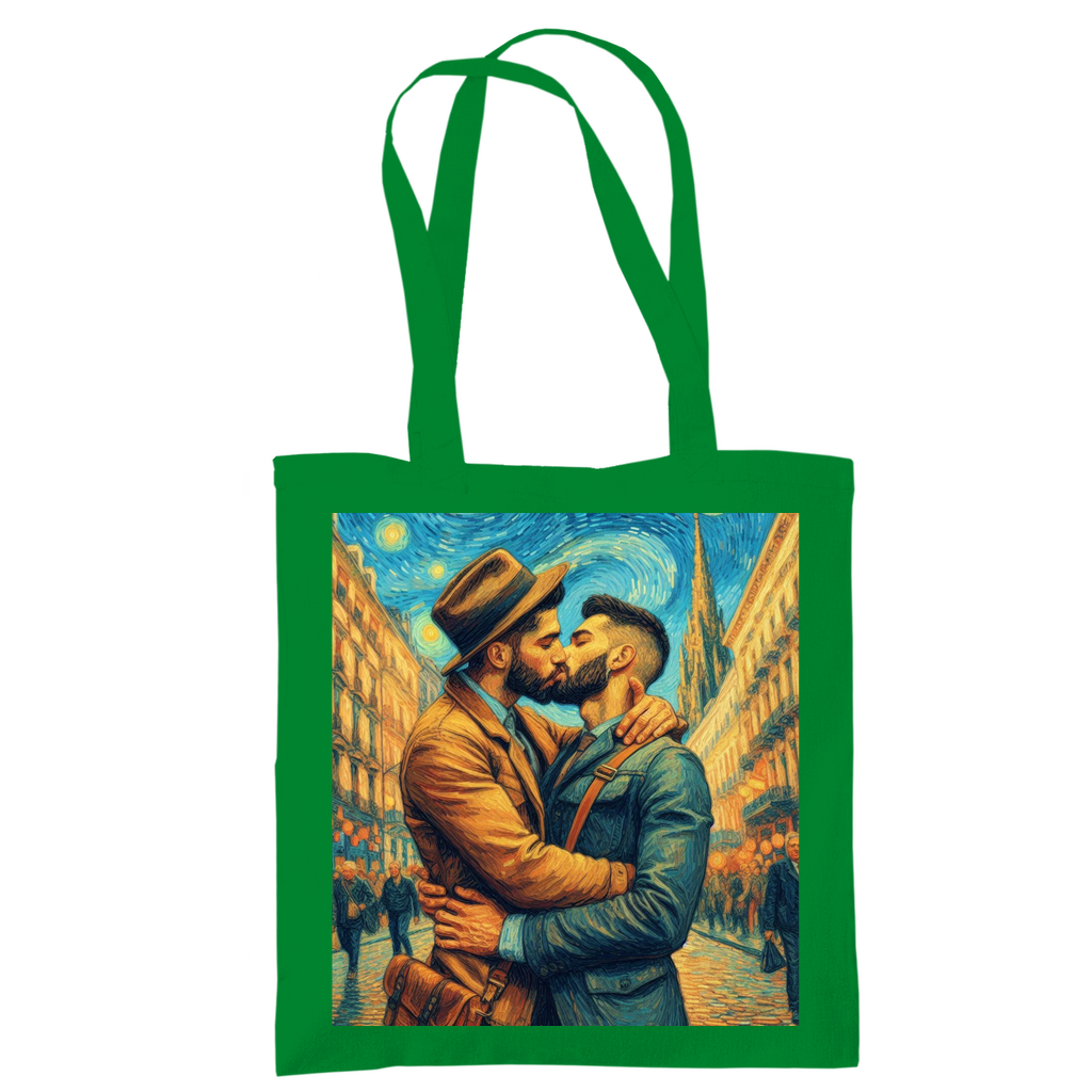 Jutebeutel mit Kuss Print im Stil von Van Gogh