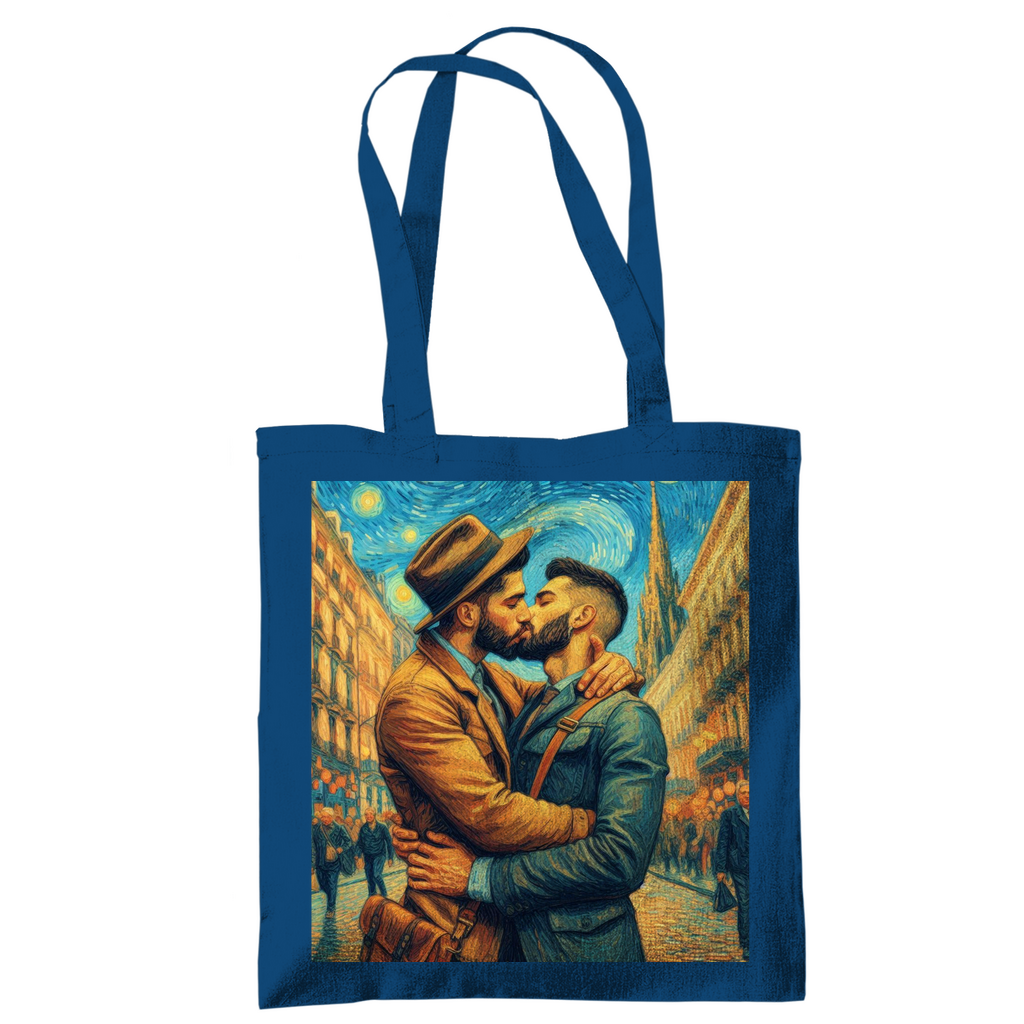 Jutebeutel mit Kuss Print im Stil von Van Gogh