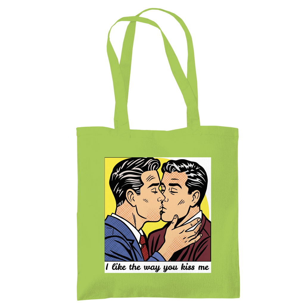 Pride Jutebeutel mit Kuss Print im Stil von Roy Lichtenstein