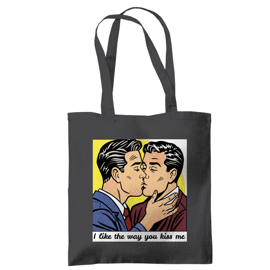 Pride Jutebeutel mit Kuss Print im Stil von Roy Lichtenstein