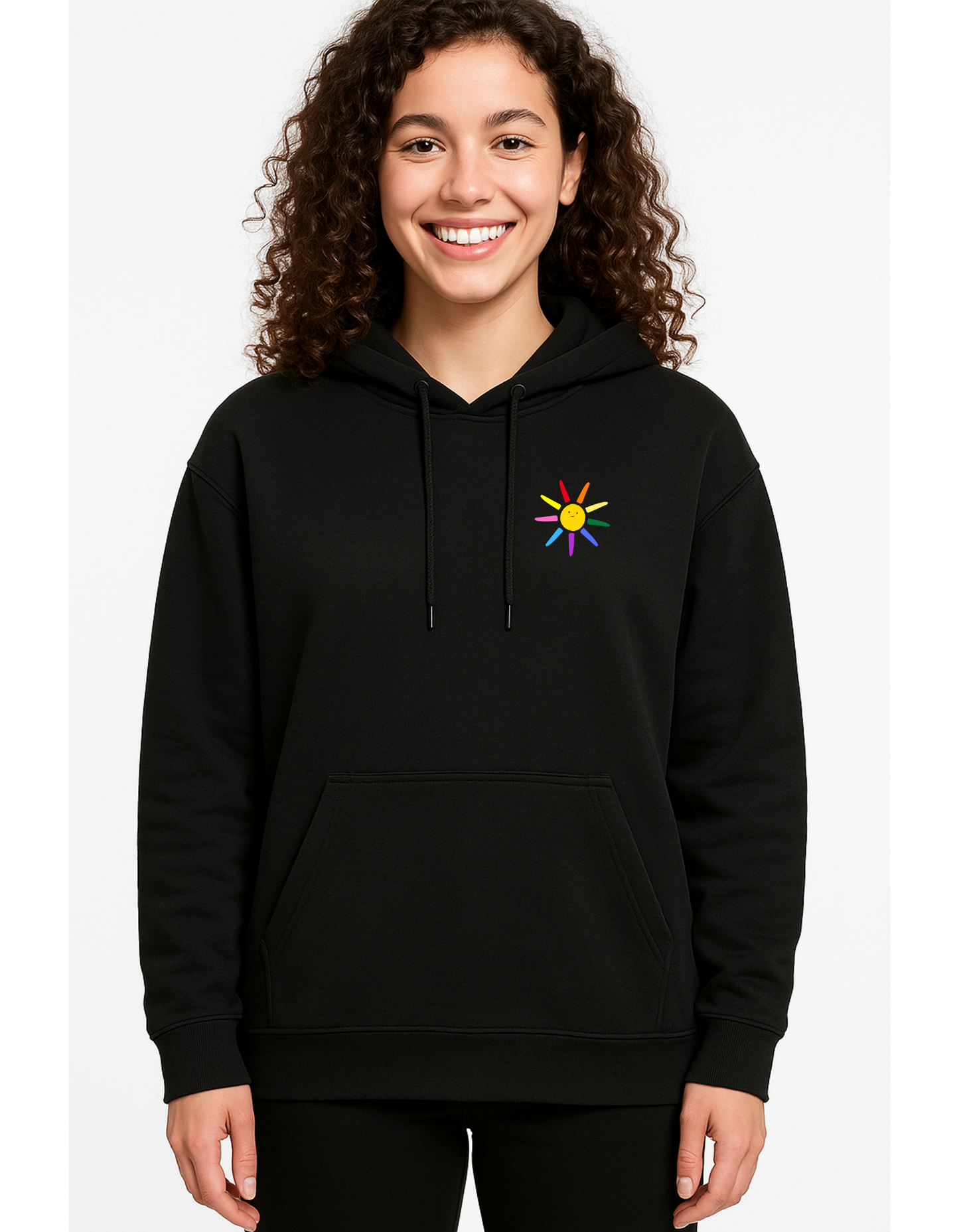 Oversize Hoodie mit Kordel und Print "Sunny Day"