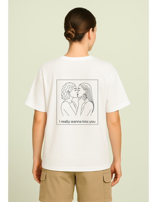 Oversize T-Shirt " I wanna kiss you"