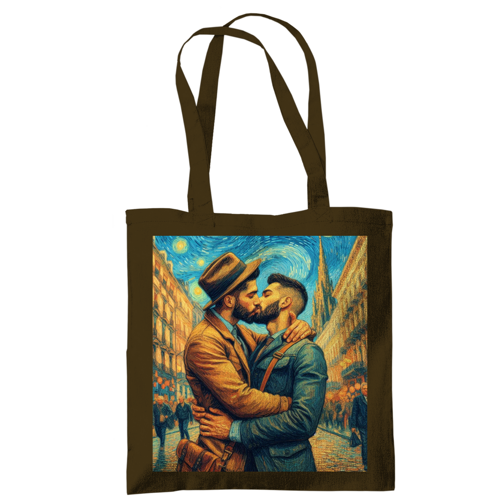 Jutebeutel mit Kuss Print im Stil von Van Gogh