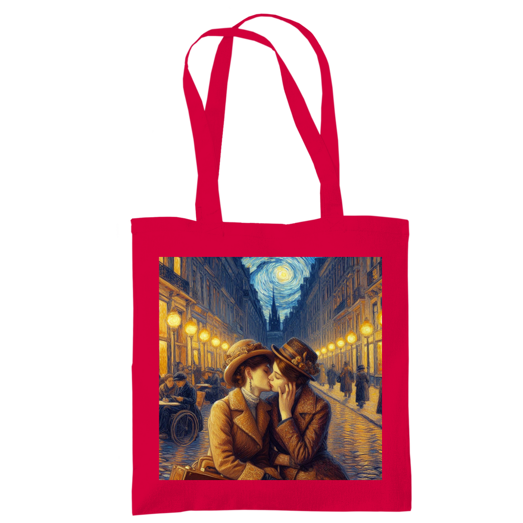 Jutebeutel mit Kuss Print im Stil von Van Gogh