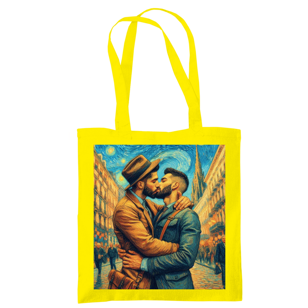 Jutebeutel mit Kuss Print im Stil von Van Gogh