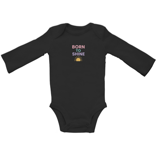 Baby Bio Body Langarm Print "Born to Shine"