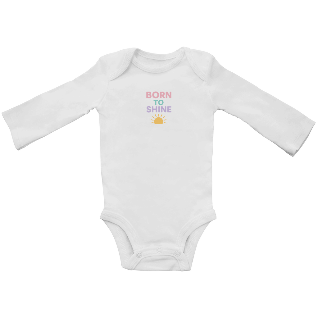 Baby Bio Body Langarm Print "Born to Shine"