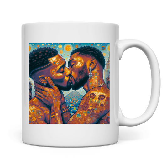 Tasse mit Kuss Print im Stil von Gustav Klimt