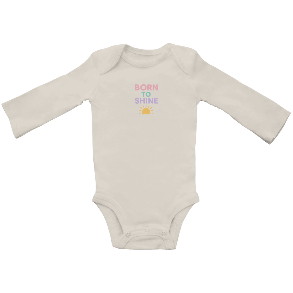 Baby Bio Body Langarm Print "Born to Shine"