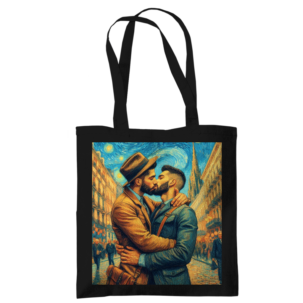 Jutebeutel mit Kuss Print im Stil von Van Gogh