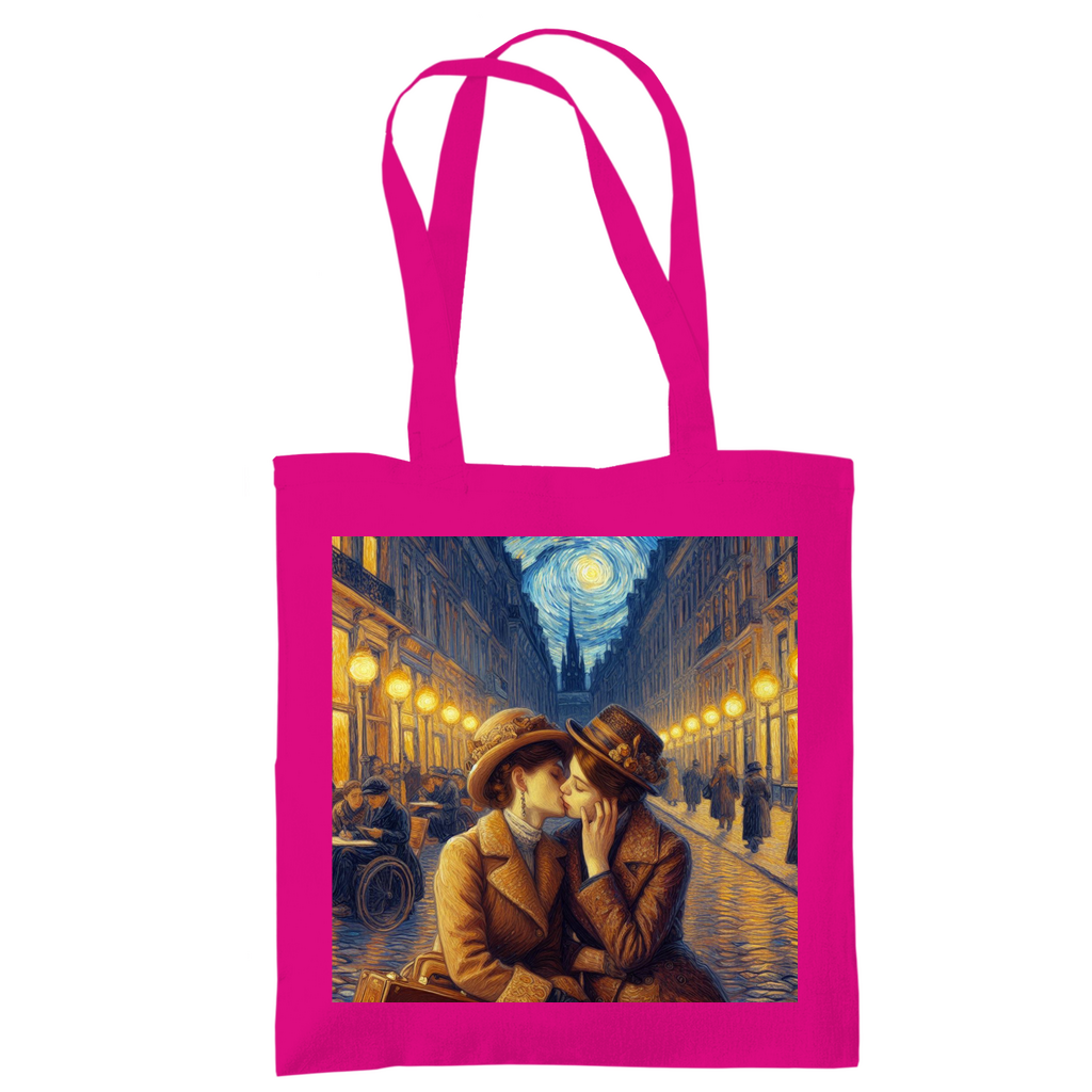 Jutebeutel mit Kuss Print im Stil von Van Gogh