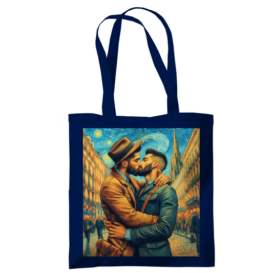 Jutebeutel mit Kuss Print im Stil von Van Gogh