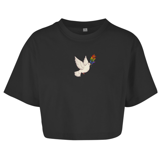 Oversize Crop Top "Friedenstaube Pride Edition"