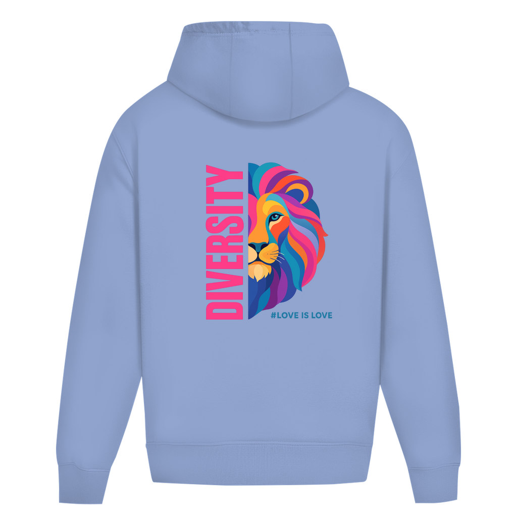 Oversize Hoodie ohne Kordel mit "DIVERSITY LION"