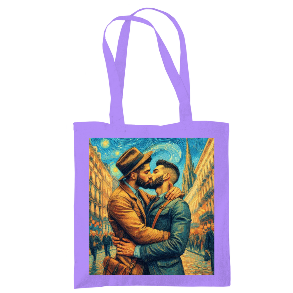Jutebeutel mit Kuss Print im Stil von Van Gogh