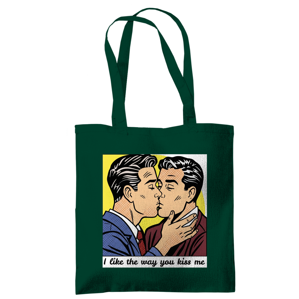 Pride Jutebeutel mit Kuss Print im Stil von Roy Lichtenstein