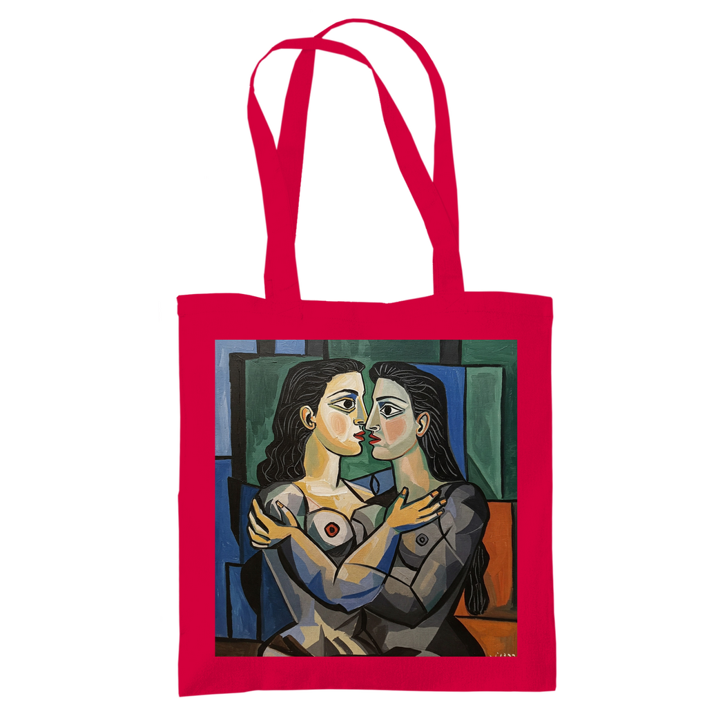 Jutebeutel mit Kuss Print im Stil von Pablo Picasso