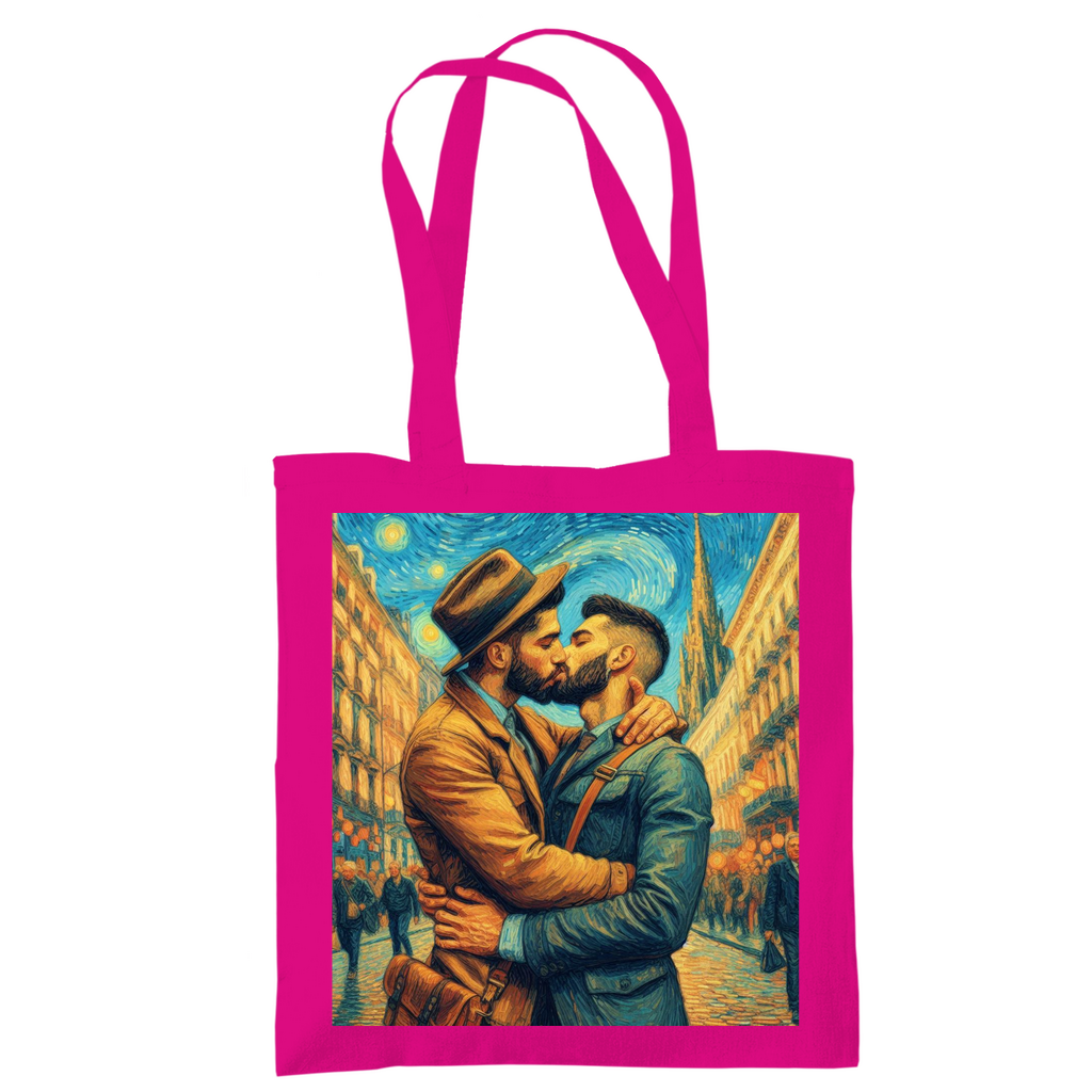 Jutebeutel mit Kuss Print im Stil von Van Gogh