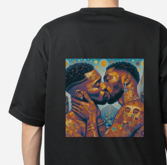 Oversize T-Shirt mit Kuss Print im Stil von Gustav Klimt