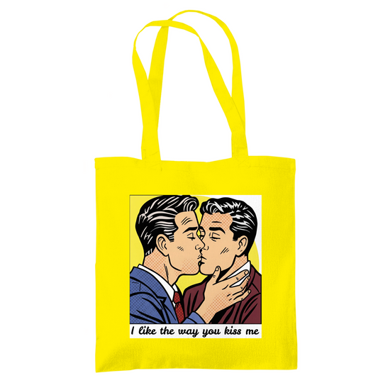 Pride Jutebeutel mit Kuss Print im Stil von Roy Lichtenstein