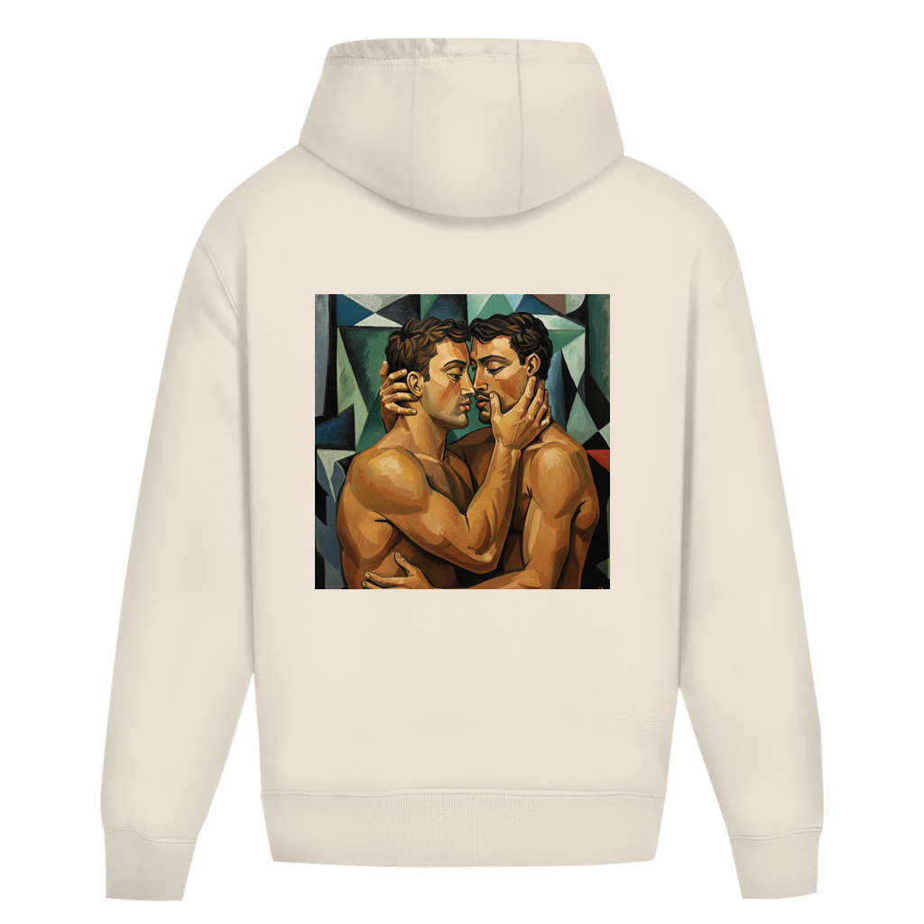 Oversize Hoodie ohne Kordel mit Kuss Print im Stil von Pablo Picasso