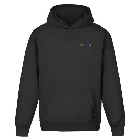 Oversize Hoodie ohne Kordel "Regenbogen"