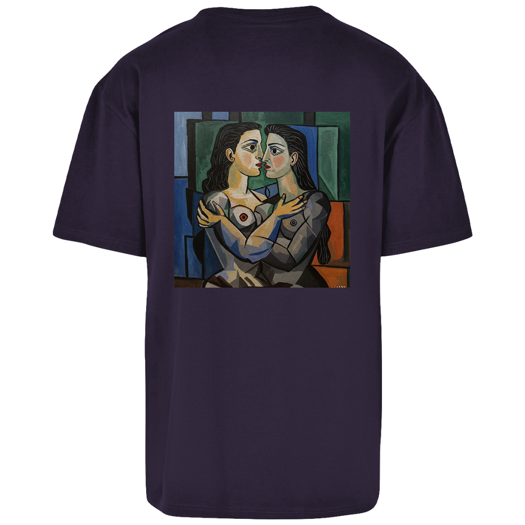 Oversize T-Shirt mit Kuss Print im Stil von Pablo Picasso